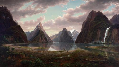 Milford Sound, New Zealand - Eugene von Guerard 1879