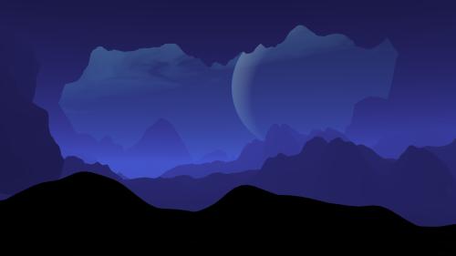 minimalist alien landscape - blue