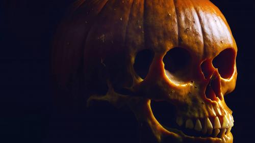 Halloween pumpkin skull