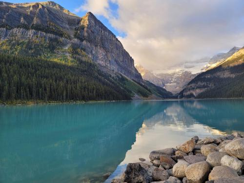 Lake Louise, Alberta CA - shot in the morning. Looked photoshopped IRL but not edited at all.