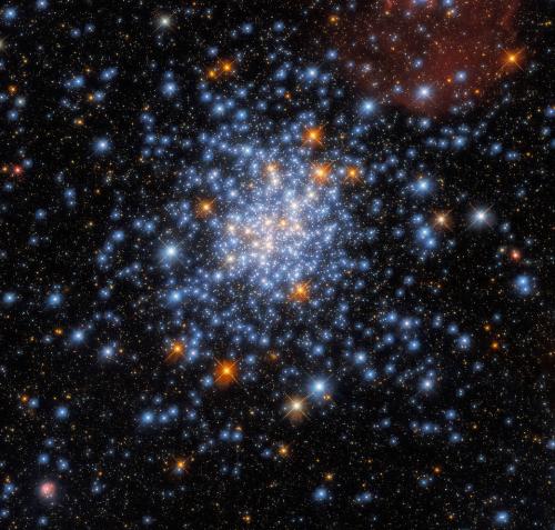 Cluster of Red, White, and Blue Stars captured by Hubble