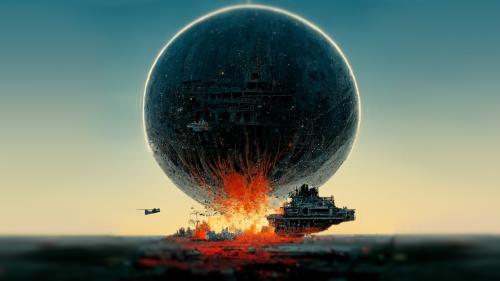 The DeathStar Colliding into earth