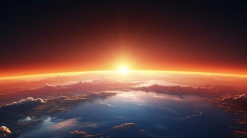 Sunrise Over Earth’s Horizon AI Generated