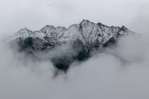 Snowy Cloudy Mountains