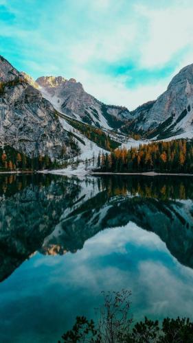 Lake, nature, mountains, reflections