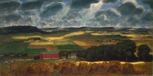 Wisconsin Landscape painting by John Stuart Curry, c. 1938