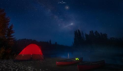 SpaceX satellite over Saskatchewan during a canoe trip in northern Saskatchewan | Pinehouse Lake