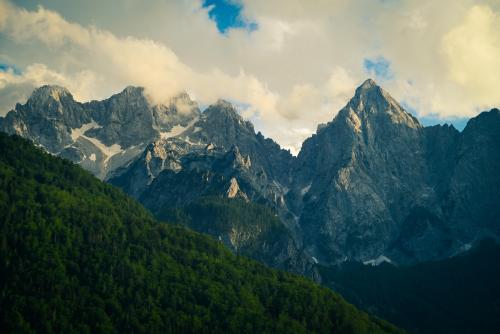 Špik , Julian Alps, 2472m. Taken from Gozd Martuljek, Slovenia.