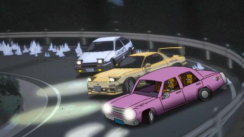 Initial D x Simpsons