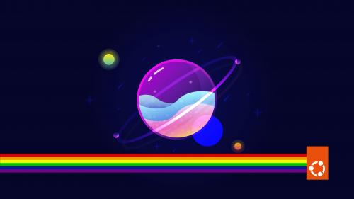 Pride Ubuntu Space wallpaper.