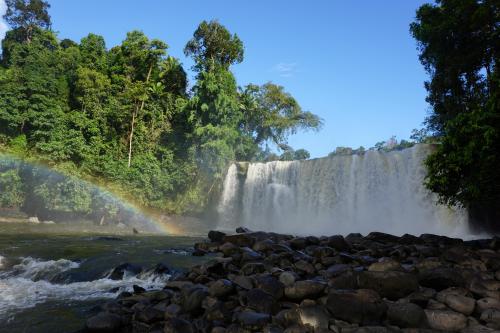 Rainbow and waterfall, West Borneo, Indonesia