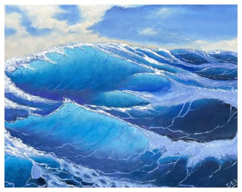 Waves , oil on canvas , me