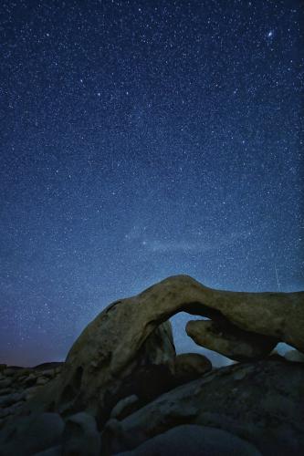 Stars over Rock Arch in Joshua Tree