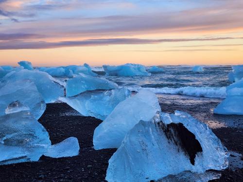 Diamond beach  at sunset