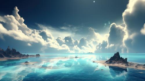 Clouds Meet The Sea AI Generated