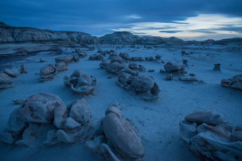 Blue hour at the Alien Egg Hatchery in Bisti Badlands, NM USA