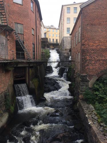 The falls in Mölndal, Sweden.