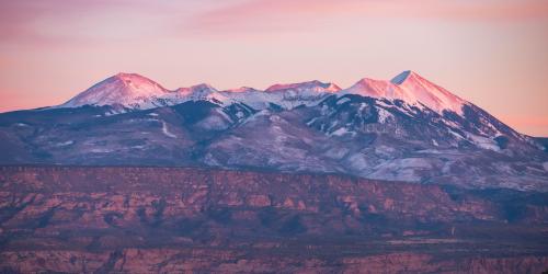 Sunset-kissed mountain tops, Utah, USA