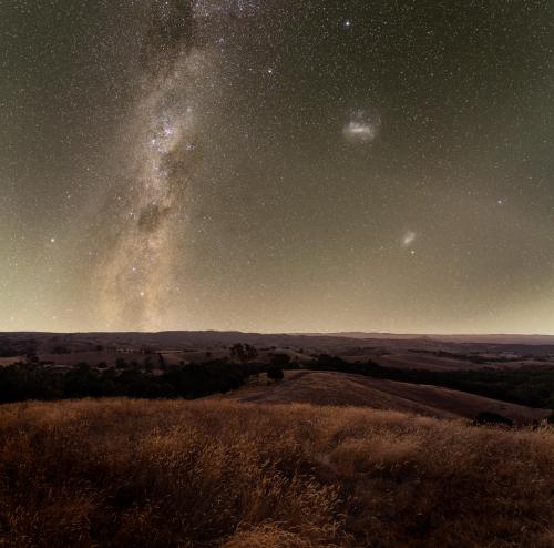 The Southern Limb of the Milky Way and our two little companions from Murrindindi, Australia