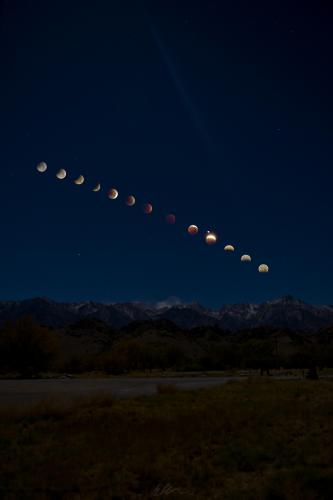 Lunar Eclipse at Lone Pine, California, USA