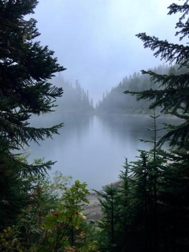 Hiking down from Garibaldi Lake, BC, Canada.