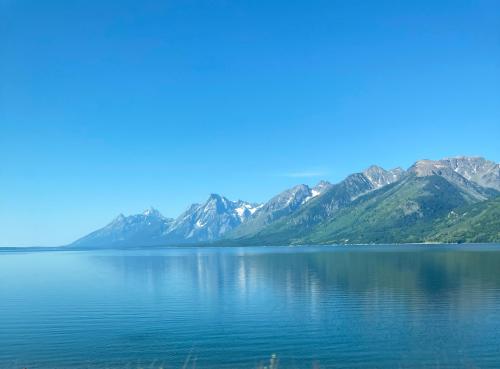 View of the Tetons from Jackson Lake, WY