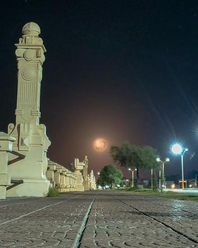 Full Moon from downtown city, Uruguay