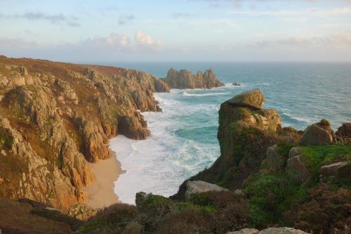 Sunset at Pedn Vounder Beach, Cornwall, UK