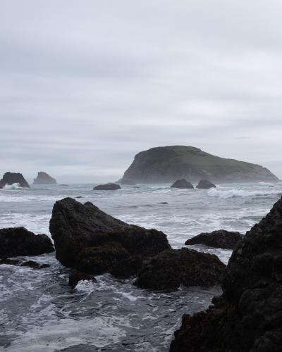 Rocky coastline of Harris Beach, Oregon