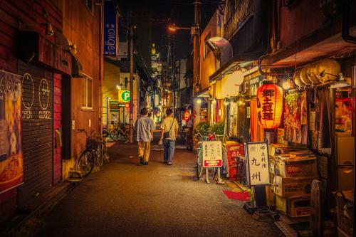 Shopping alleyway in Osaka Japan