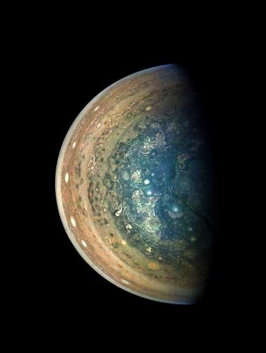 Jupiter partly illuminated