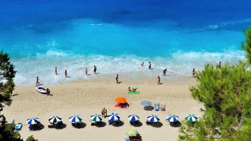 Beach on Lefkada island Greece