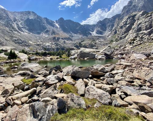 A hidden lake in Rocky Mountain NP