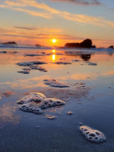 Beach sunset, Oregon coast.