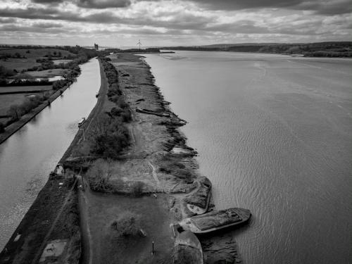 River Severn &amp; Sharpness Canal ships graveyard, UK