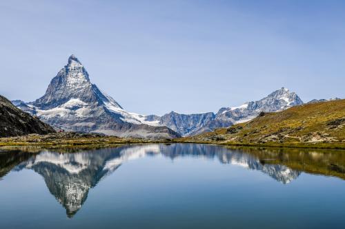 Sitting at Riffelsee viewing the Matterhorn