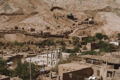 Tuyoq valley, an ancient Uyghur oasis-village in the Taklamakan desert, famous for its seedless grapes and a number of ancient Buddhist meditation.  2021 China