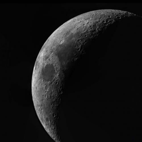 The moon catching some rays