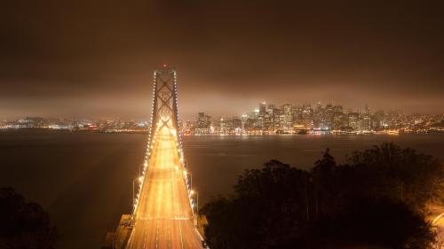 Bay Bridge And San Francisco At Night From Treasure Island 2012 HQ