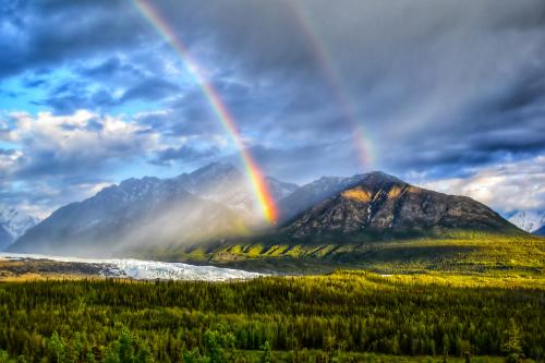 Double Rainbow over Matanuska Glacier, Glacier View, Alaska during the summer!!