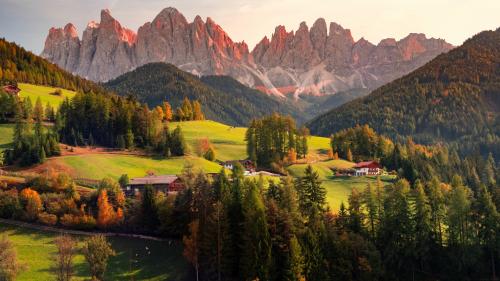 Val Di Funes Landscape Scenery