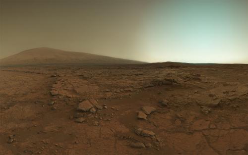 The surface of Mars, as seen by the Curiosity Rover.