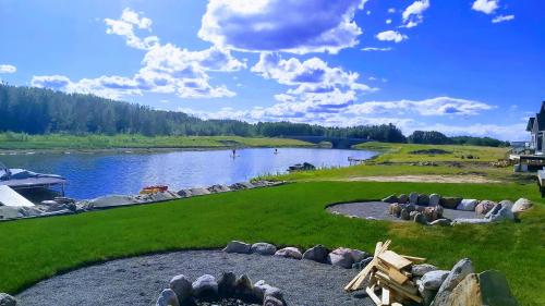 relaxing at the lake