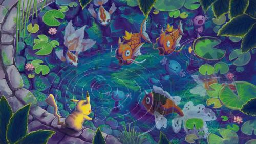 I made a Pokemon Koi Pond wallpaper