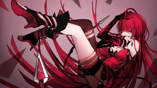 Bloody Queen Elesis Anime Girl Red Wallpaper