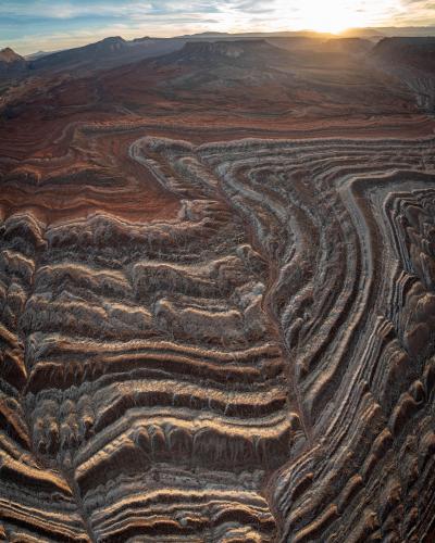 Abstract patterns in the strata. Handheld photos taken from my paramotor over Southern Utah  @SkyPacking