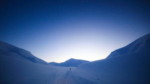 Snow mountains, Svalbard, Norway