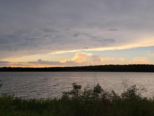 Sunset over Pawnee Lake after the storms have passed, Pawnee Oklahoma.