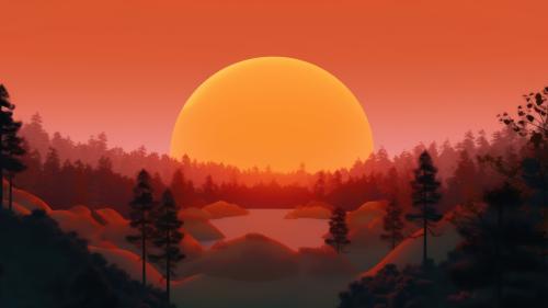 Sunset Forest Scenery