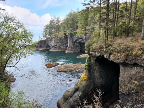 sea caves off Cape Flattery, the most northwestern point in the continental US